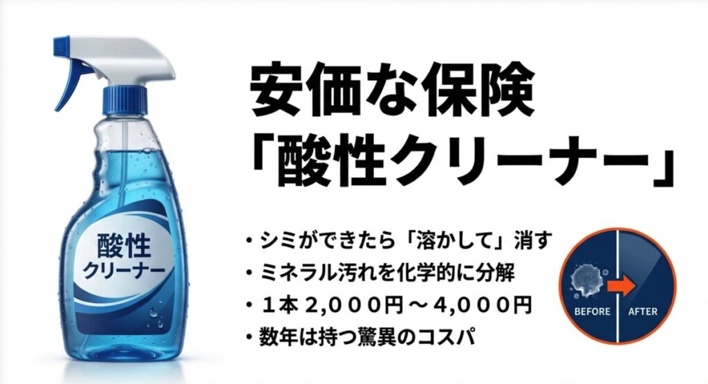 酸性クリーナーを使用してイオンデポジットを化学分解するBefore/After