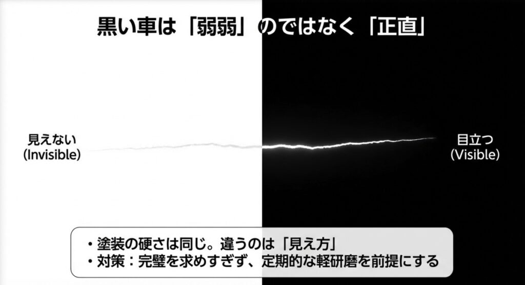 黒い車の洗車傷が目立つ理由と光の反射メカニズム