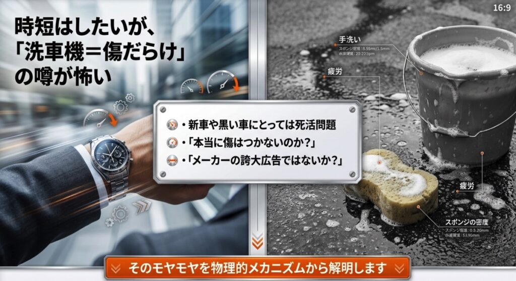 洗車機の時短メリットと傷への不安・手洗いとの比較