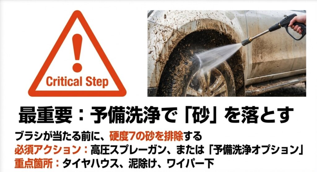 洗車傷を防ぐ最重要ステップ・予備洗浄の方法