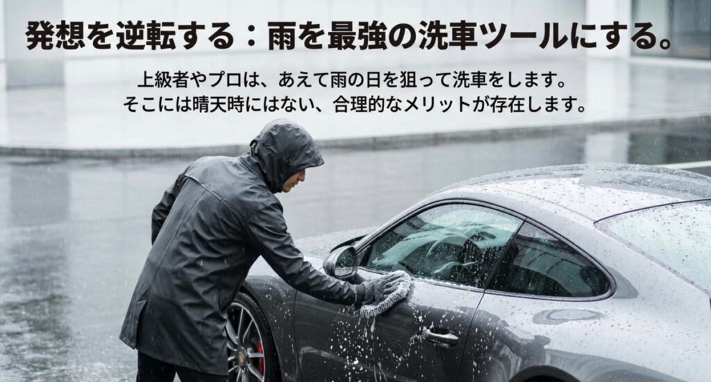 雨の日こそ最強の洗車ツールになるというプロの視点