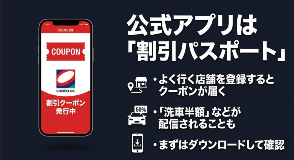 コスモ公式アプリの割引クーポン画面