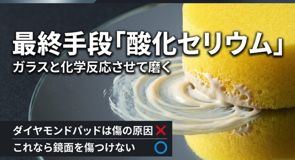 最終手段としての酸化セリウムとダイヤモンドパッドの危険性