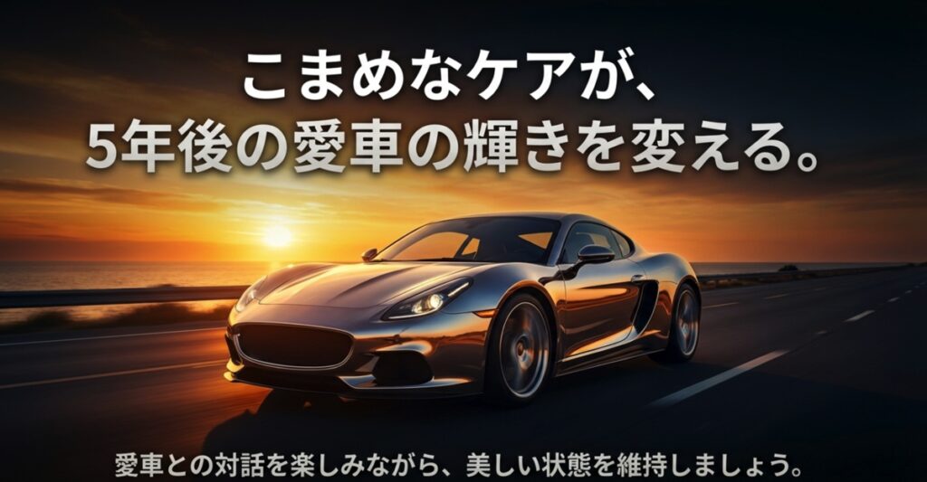 こまめなケアが5年後の輝きを変えるというメッセージ