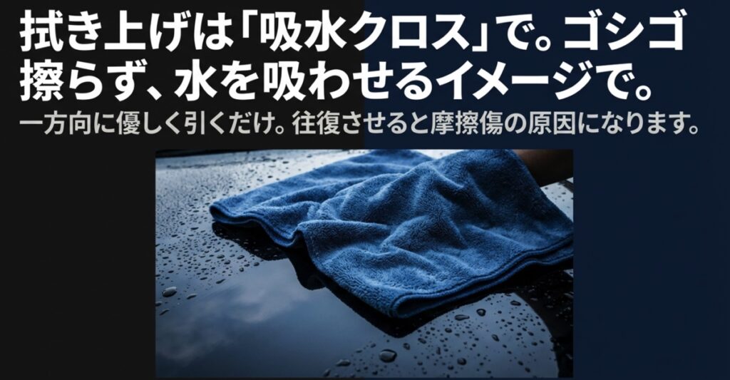 吸水クロスを使った正しい拭き上げ方法