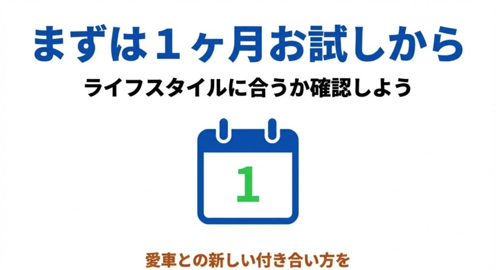 まずは1ヶ月お試し利用を提案するカレンダーのイメージ