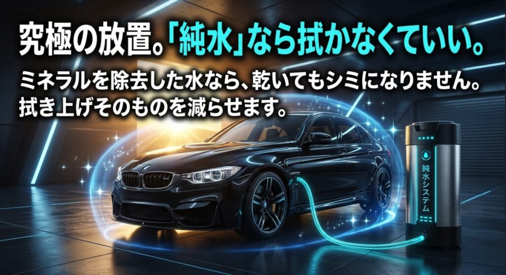 ミネラルを除去した純水なら拭き上げ不要になる解説