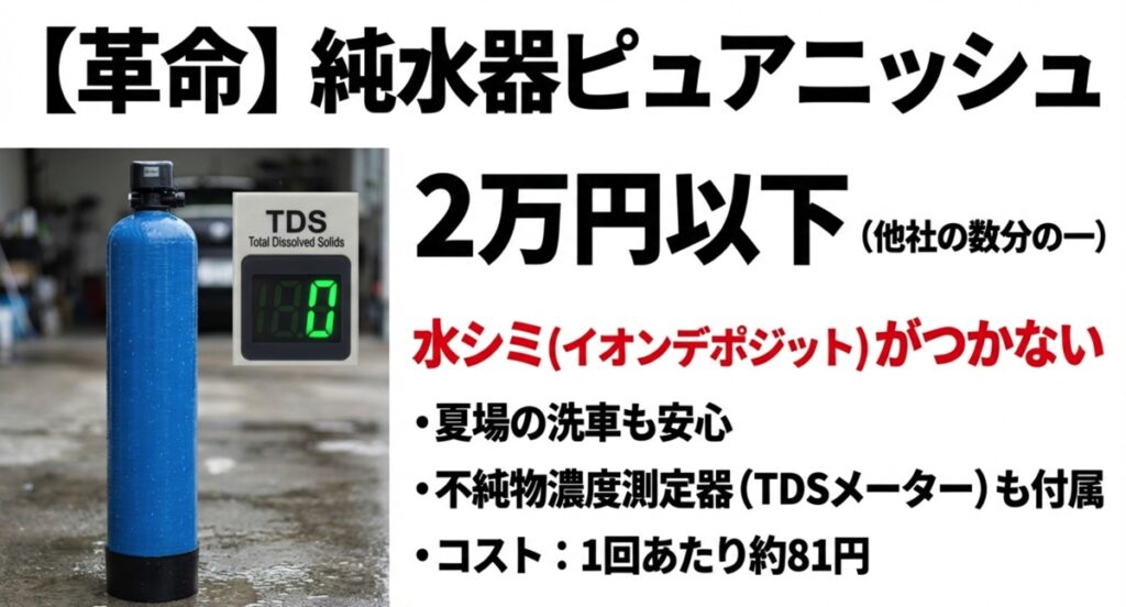 コメリの純水器ピュアニッシュとTDSメーター