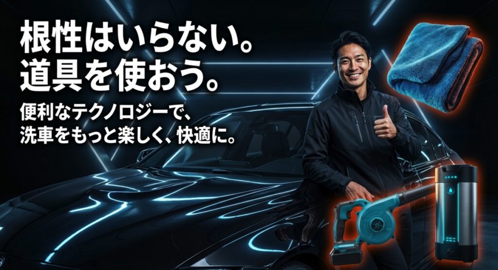 便利なテクノロジーで洗車を楽しく快適にするという結論スライド