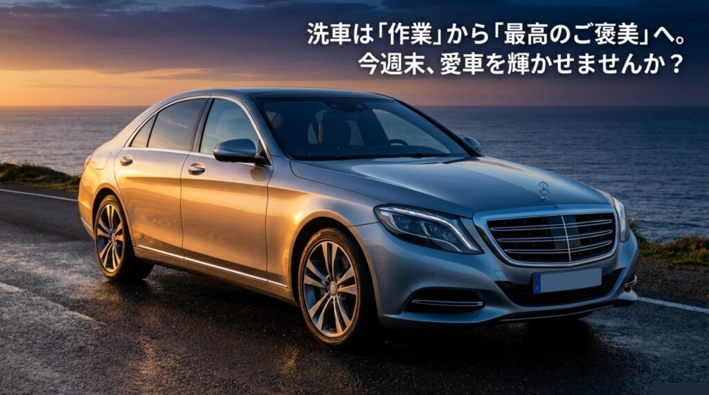 洗車は作業から最高のご褒美へというメッセージ