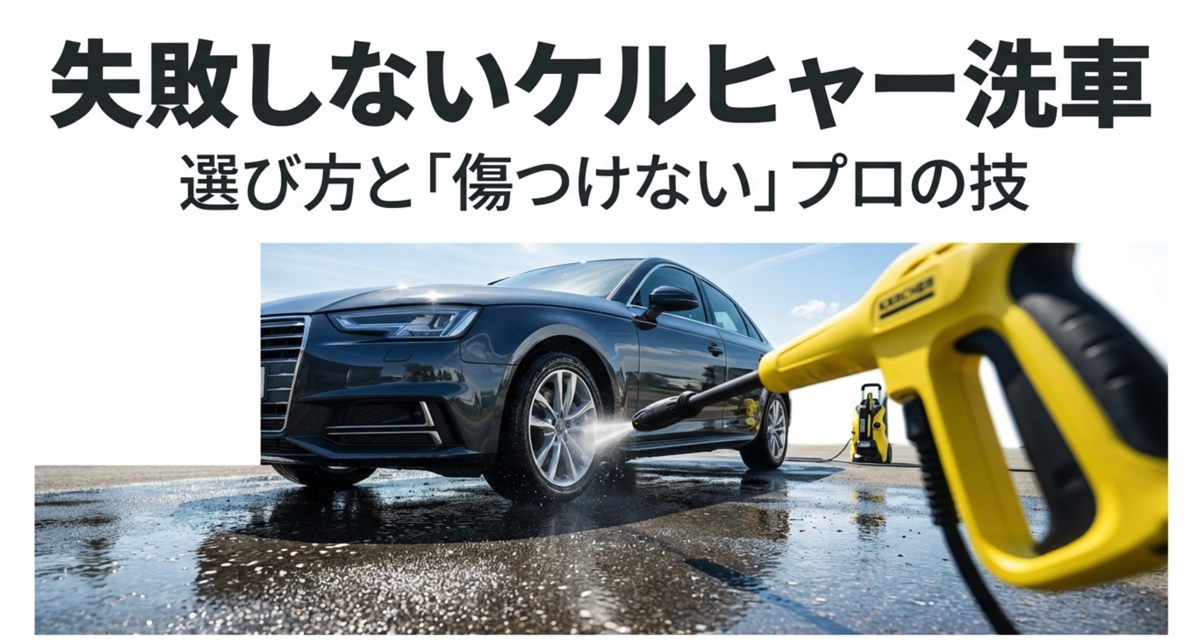 ケルヒャー高圧洗浄機を使用した洗車のイメージ