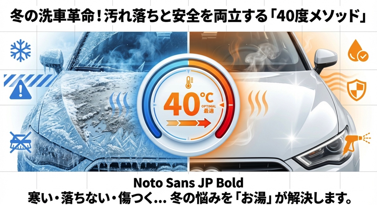 冬の洗車革命！汚れ落ちと安全を両立する40度メソッド