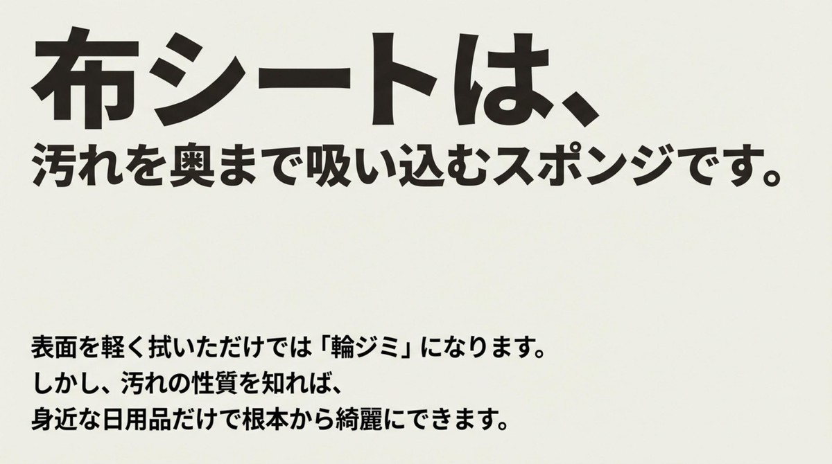 布シートは汚れを奥まで吸い込むスポンジ構造