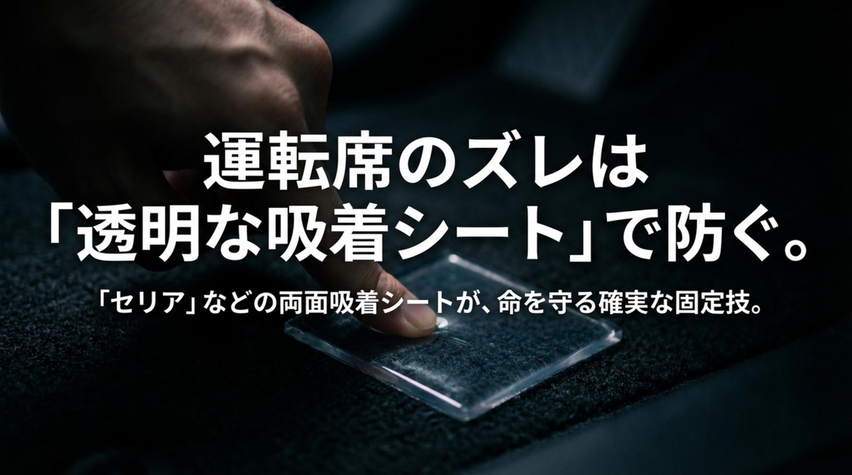 セリアの透明吸着シートを使った運転席のマットズレ防止対策