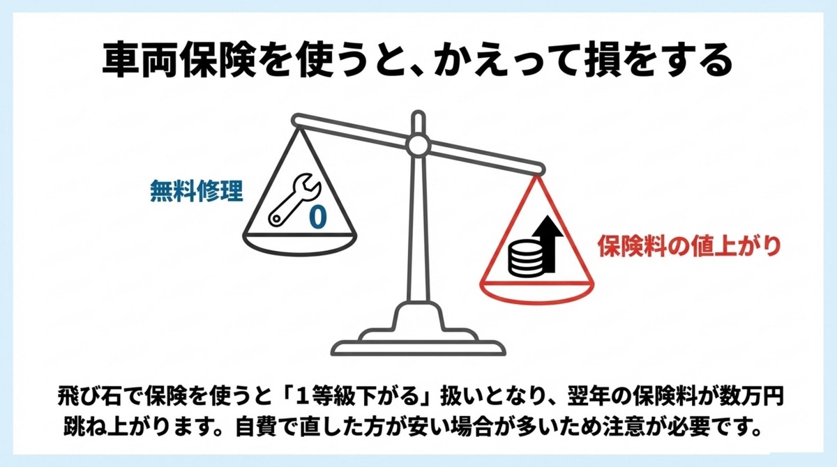 保険を使うとかえって損をする?等級ダウンの罠に注意 車両保険を使った場合の無料修理と翌年の保険料値上がりの天秤