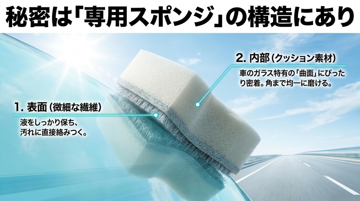 キイロビンゴールドPRO専用スポンジの微細な繊維とクッション構造