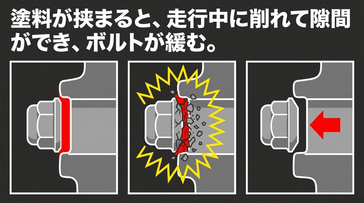 ブレーキの熱による発火リスクと、JWL・VIAなどの規格刻印が消えることによる車検不適合の警告