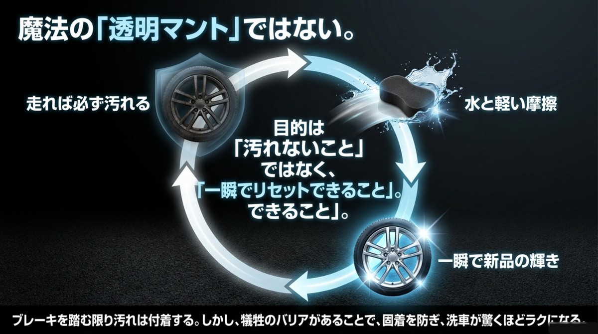 コーティングの目的は汚れないことではなくすぐリセットできること
