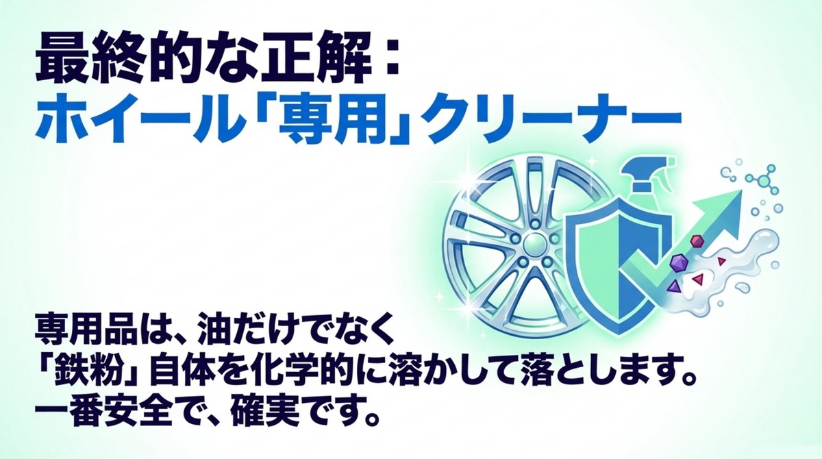 台所用を避ける、代用ならお風呂用を薄める、愛車を守るなら専用クリーナーを選ぶという安全な洗車のための3カ条をまとめたスライド[cite: 1]