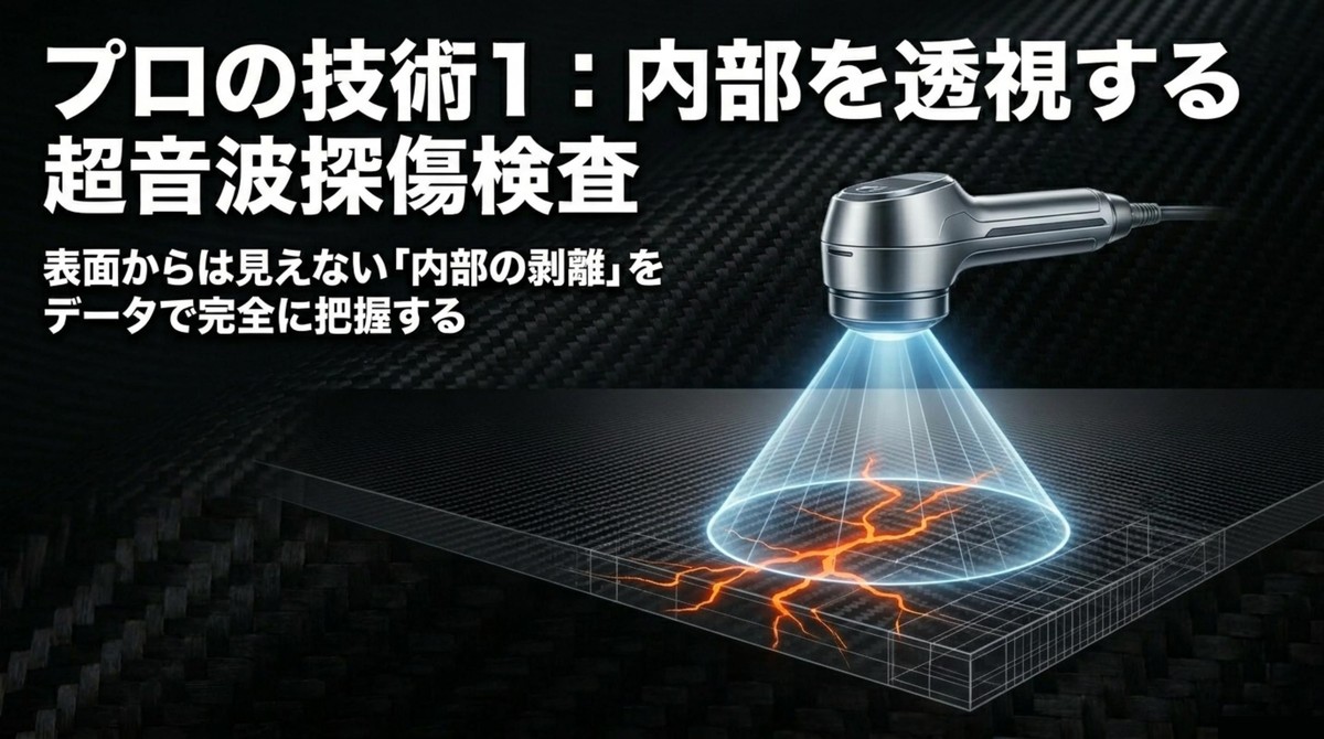 見えないダメージを透視するプロの検査 プロの技術1:内部を透視する超音波探傷検査で内部剥離を把握