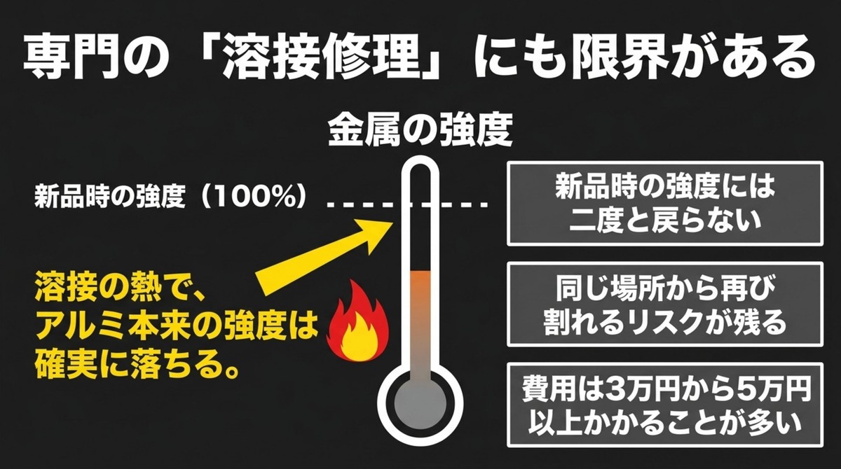 専門業者による溶接修理の工程と熱による強度低下の限界