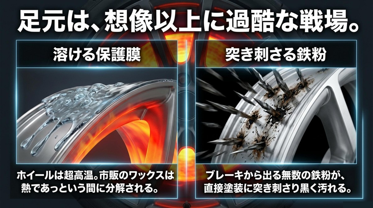 高温で溶けるワックスと突き刺さる鉄粉の過酷な環境