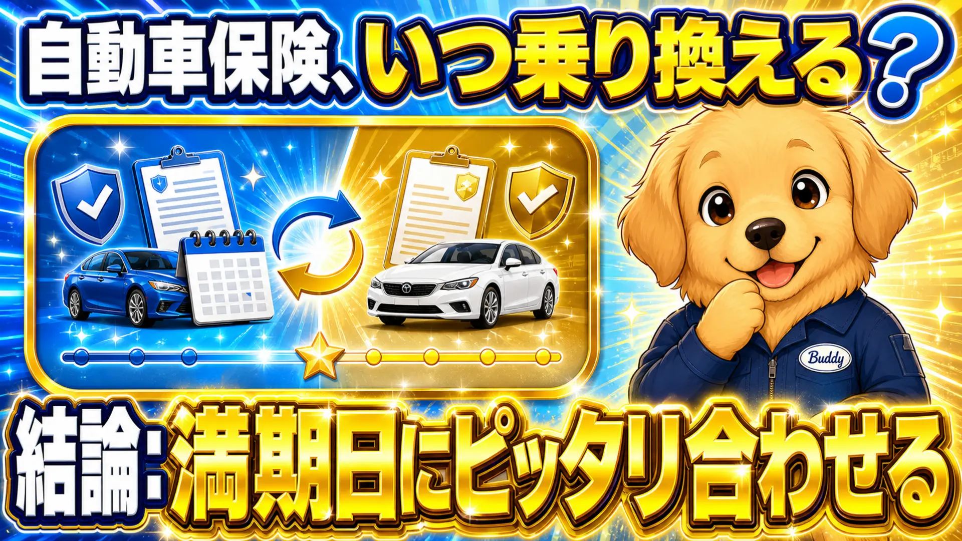 自動車保険をいつ乗り換えるべきかという問いに、満期日に合わせるのが結論