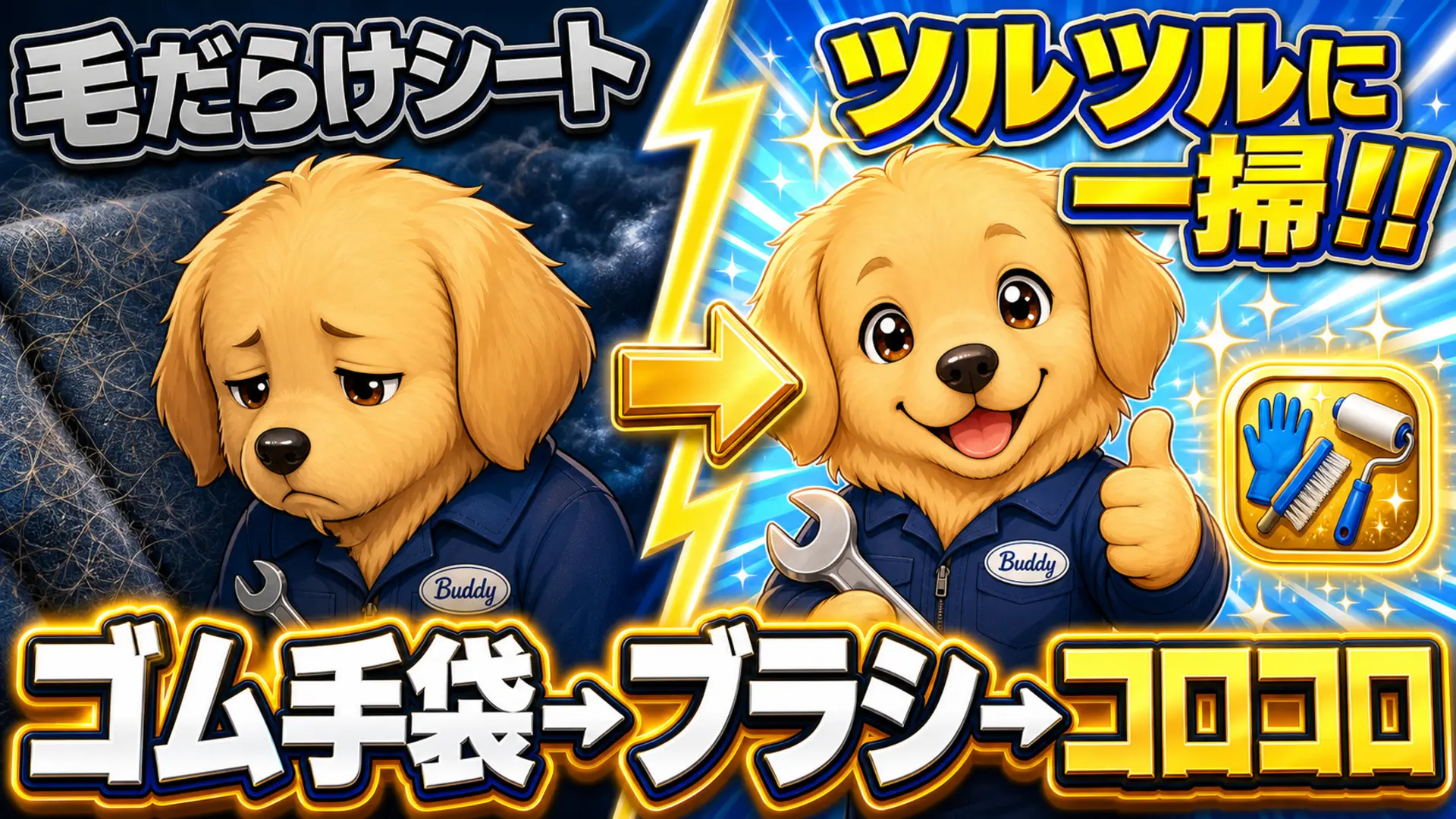 犬や猫の毛だらけだった車のシートがきれいになったビフォーアフター