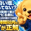 雪道の融雪剤で車がサビる前に24時間以内に洗い流すことを伝えるイメージ