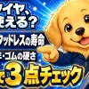 溝・製造年・ゴムの硬さの3点をチェックしてスタッドレスタイヤの寿命を見分ける様子