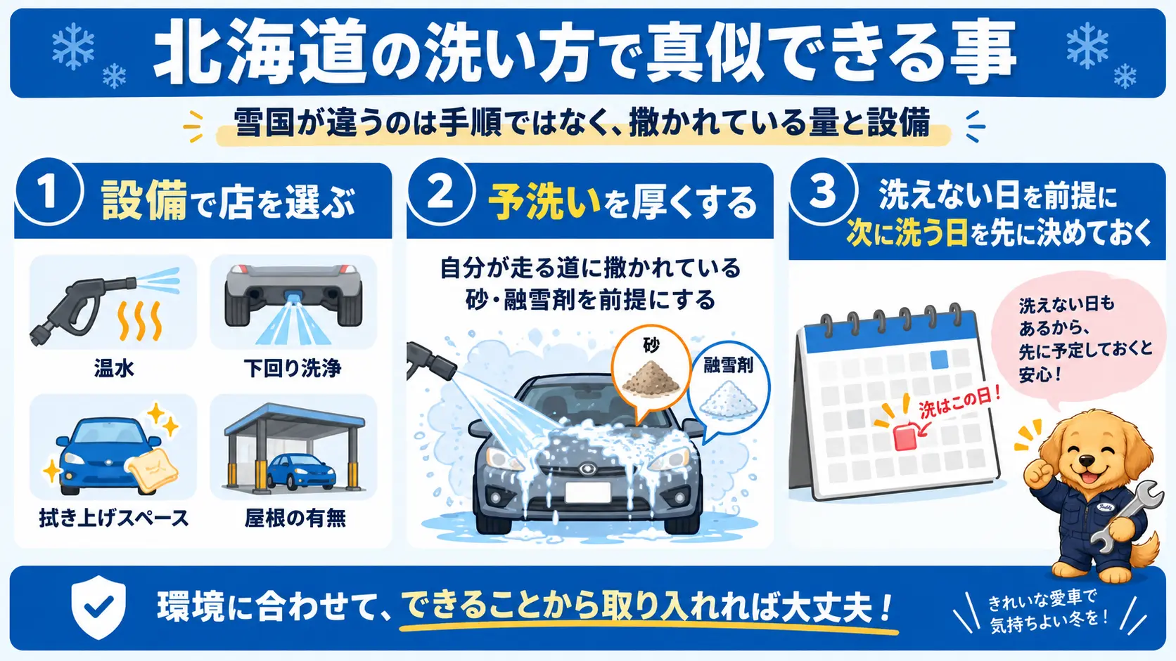 北海道など雪国の洗車場の使い方から本州の読者が真似できる3つのポイント