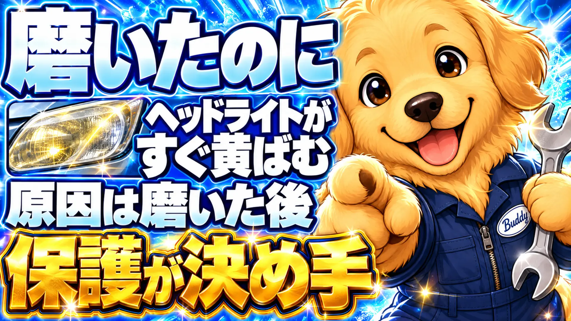 磨いたのにヘッドライトがすぐ黄ばむ原因は、磨いた後の保護にある